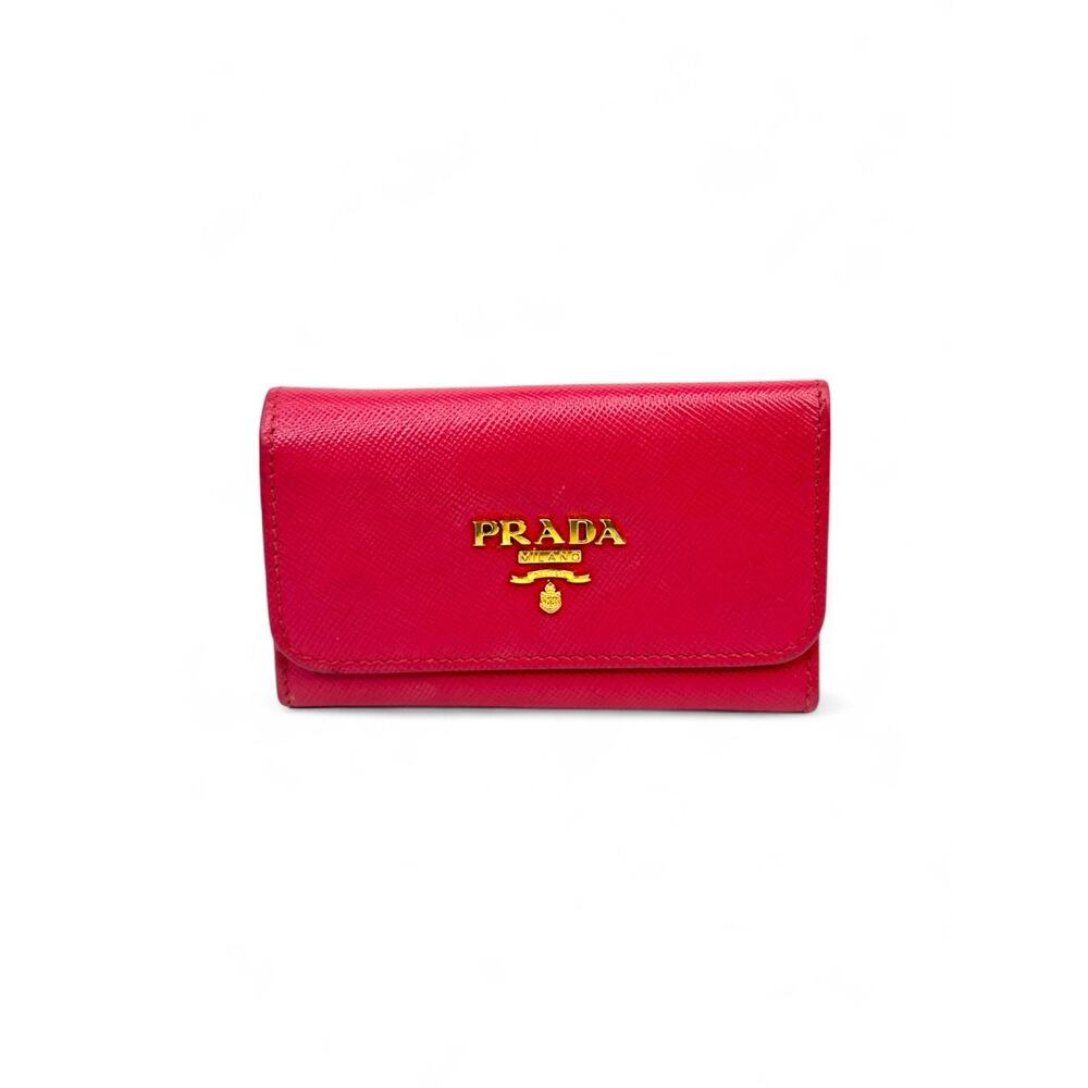 Prada Vintage Y2K Saffiano Leather Key Case